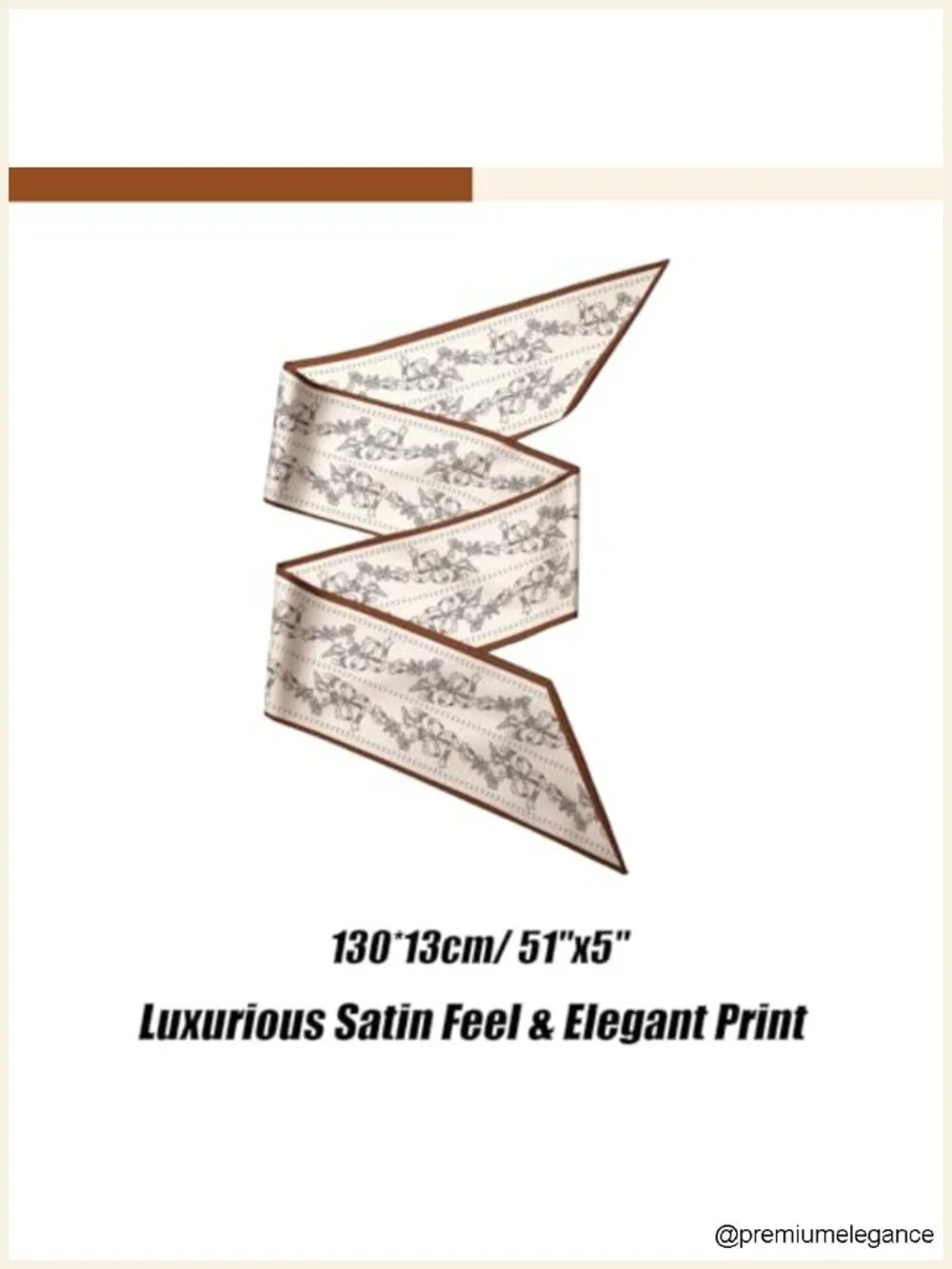Silk-Like Purse Scarf for Handbags, Neck, Hair Scarf for Women - 51